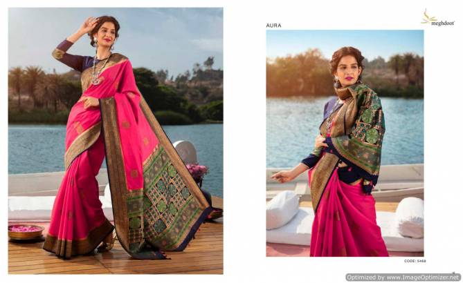 Meghdoot Aura New Fancy Ethnic Wear Handloom Silk Designer Saree Collection